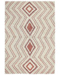 Area Rug Beige Pink Cotton 160 x 230 cm Geometric Pattern Hand Tufted Shaggy Design Living Room Bedroom Boho Beliani