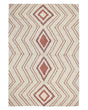 Area Rug Beige Pink Cotton 140 x 200 cm Geometric Pattern Hand Tufted Shaggy Design Living Room Bedroom Boho Beliani