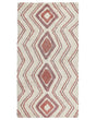 Area Rug Beige Pink Cotton 80 x 150 cm Geometric Pattern Hand Tufted Shaggy Design Living Room Bedroom Boho Beliani