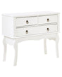 Console Table White MDF 91 x 35 x 75 cm 3 Drawers Hallway Furniture Retro Design  Beliani