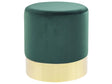 Footstool Dark Green Velvet Round Dressing Pouffe Glam Stool with Gold Beliani