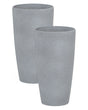 Set of 2 Plant Pots Grey Stone Tall Flower Planters 42 x  23 cm Modern Minimalistic Outdoor Indoor Decor Accessories Beliani