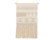 Wall Hanging Beige Cotton Handwoven with Tassels Geometric Pattern Wall Décor Hanging Decoration Boho Style Living Room Bedroom Kids Room Beliani