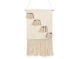 Wall Hanging Beige Cotton Handwoven with Tassels Wall Dcor Hanging Decoration Boho Style Living Room Bedroom Kids Room Beliani