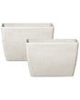 Set of 2 beige stone plant pots 60 x 27 x 41 cm modern and minimal accessories for outdoor decoration garden Beliani