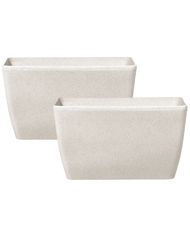 Plant Pot Beige Stone Flower Planters 74 x 32 x 45 cm Modern Minimalistic Outdoor Indoor Decor Accessories Beliani