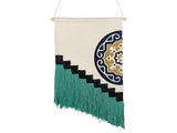 Wall Hanging Multicolour Cotton Handwoven with Tassels Geometric Pattern Wall Dcor Hanging Decoration Boho Style Living Room Bedroom Beliani
