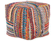 Pouffe Multicolour Cotton EPS Beads Filling 40 x 40 x 40 cm Handmade Recycled Material Square Ottoman Boho Style Living Room Home Accessory  Beliani
