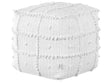 Pouffe White Cotton EPS Beads Filling 40 x 40 x 40 cm Square Ottoman Geometric Pattern Zip Fastener Modern Boho Style Home Accessory Beliani