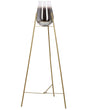 Floor Lamp Gold Steel Glass Smoked Shade Modern Glam Design Living Room Lighting Beliani