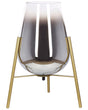 Table Lamp Gold Steel and Glass Shade Round Night Lamp Desk Light Modern Glam Design Beliani
