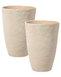 Plant Pots Beige Stone Polyresin 43 x 43 x 60 cm Indoor Outdoor Beliani
