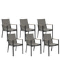 Set of 6  Garden Dining Chairs Black Aluminium Frame with Cushions Design Modern Beliani