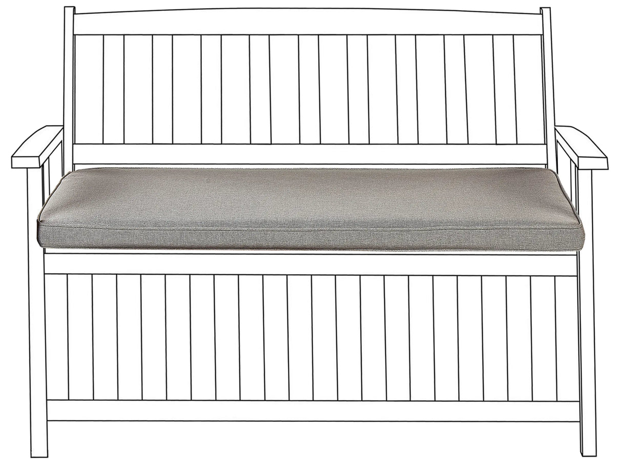 Bench Seat Pad Cushion Grey Solid Colour String Ties UV Resistant Set Pad Beliani