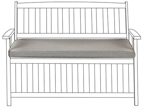 Bench Seat Pad Cushion Grey Solid Colour String Ties UV Resistant Set Pad Beliani