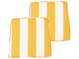 Set of 2 Outdoor Seat Cushions Yellow and White StripedPattern String Tied  UV Resistant Set Pad Beliani