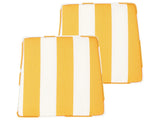 Set of 2 Outdoor Seat Cushions Yellow and White StripedPattern String Tied  UV Resistant Set Pad Beliani