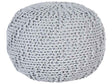 Pouf Ottoman Grey 50 x 35 cm Knitted Cotton EPS Beads Filling Round Small Footstool  Beliani