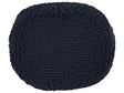 Pouf Ottoman Black 50 x 35 cm Knitted Cotton EPS Beads Filling Round Small Footstool  Beliani