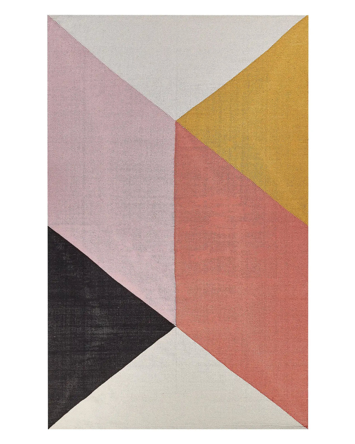Area Rug Multicolour Cotton 140 x 200 cm Rectangular Hand Woven Modern Design Beliani