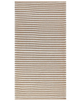 Area Rug White and Brown Cotton 80 x 150 cm Rectangular Hand Woven Modern Design Beliani