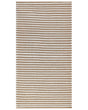 Area Rug White and Brown Cotton 80 x 150 cm Rectangular Hand Woven Modern Design Beliani