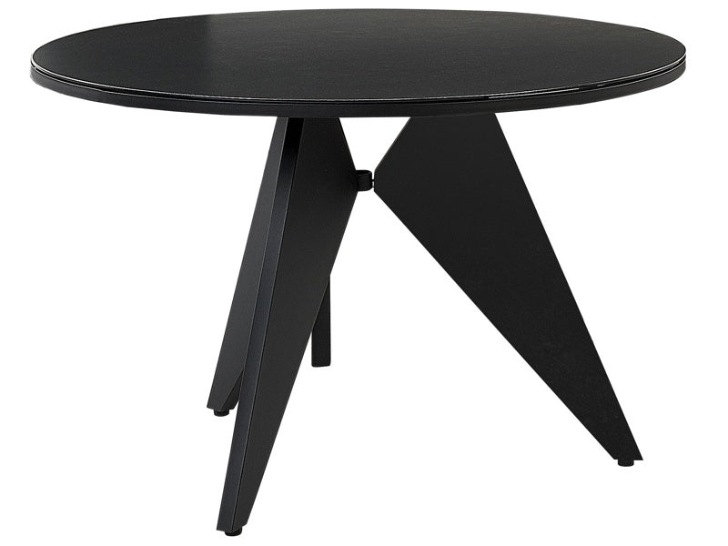 Garden Dining Table Black Aluminium Round ø 110 cm Outdoor Modern Design Beliani