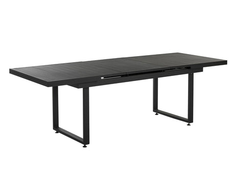 Garden Table Black Aluminium 180/240 x 90 cm Extendable Top Outdoor Dining Table Beliani