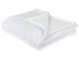 Blaket White Polyester 200 x 220 cm Furry Soft Pile Bed Throw Cover Home Accessory Beliani