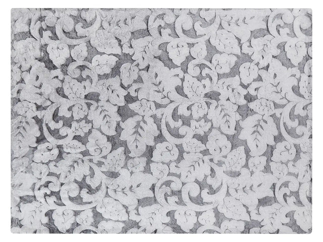 Blanket Grey Polyester 150 x 200 cm Furry Soft Pile Bed Throw Cover Floral Pattern Home Accessory Beliani