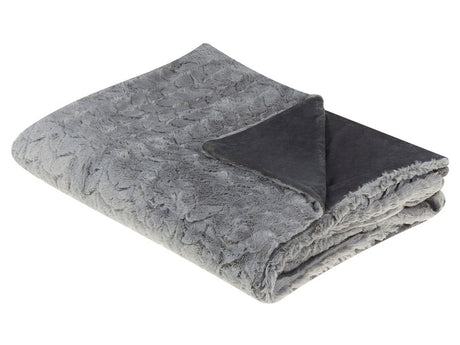 Blanket Grey Polyester 150 x 200 cm Furry Soft Pile Bed Throw Cover Home Accessory Beliani