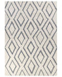 Area Rug White and Blue Cotton 160 x 230 cm Geometric Pattern Rectangular Hand Woven Modern Design Beliani