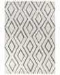Area Rug White and Blue Cotton 160 x 230 cm Geometric Pattern Rectangular Hand Woven Modern Design Beliani