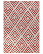 Area Rug White and Red Cotton 160 x 230 cm Geometric Pattern Rectangular Hand Woven Modern Design Beliani