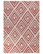 Area Rug White and Red Cotton 160 x 230 cm Geometric Pattern Rectangular Hand Woven Modern Design Beliani