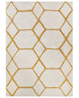 Area Rug White and Yellow Cotton 160 x 230 cm Geometric Pattern Rectangular Hand Woven Modern Design Beliani