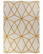 Area Rug White and Yellow Cotton 160 x 230 cm Geometric Pattern Rectangular Hand Woven Modern Design Beliani