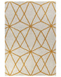 Area Rug White and Yellow Cotton 160 x 230 cm Geometric Pattern Rectangular Hand Woven Modern Design Beliani