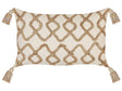 Cushion Beige Jute Cotton Cover 30 x 50 cm Decorative Pillow Geometric Pattern Beliani