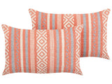 2 Cushions Multicolour Cotton Cover 30 x 50 cm Decorative Pillow Geometric Pattern Boho Design Beliani