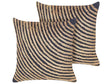 2 Decorative Cushions Beige and Black Cotton  45 x 45 cm Braided Jute Boho Decor Accessories Beliani