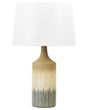 Table Lamp Beige and Grey Ceramic Painted Base Fabric Shade Night Lamp Desk Light Modern Design Beliani