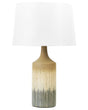 Table Lamp Beige and Grey Ceramic Painted Base Fabric Shade Night Lamp Desk Light Modern Design Beliani