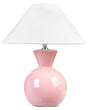 Table Lamp Pink Ceramic Glossy Base Fabric Shade Night Lamp Desk Light Modern Design Beliani