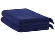 Set of 2 Bath Sheets Towels Navy Terry Cotton Polyester 100 x 150 cm Tassels Texture Bath Towels Beliani