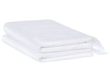 Set of 2 Bath Sheets Towels White Terry Cotton Polyester 100 x 150 cm Tassels Texture Bath Towels Beliani