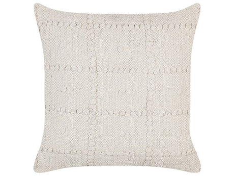 Decorative Pillow Beige Cotton 45 x 45 cm Geometric Pattern Boho Design Throw Cushion Beliani