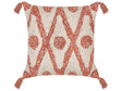 Decorative Pillow Beige and Orange Cotton 45 x 45 cm Geometric Pattern Boho Design Throw Cushion Beliani