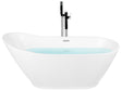 Bathtub White Acrylic 1700 x 750 mm Oval Overflow System Matt Finish Freestanding Modern Beliani