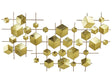 Wall Decor Gold Iron Metal Sculpture Geometric Wall Art Cubes Glam Modern Accessory Beliani